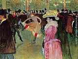Henri De Toulouse-lautrec Canvas Paintings - Dance at the Moulin Rouge